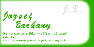 jozsef barkany business card